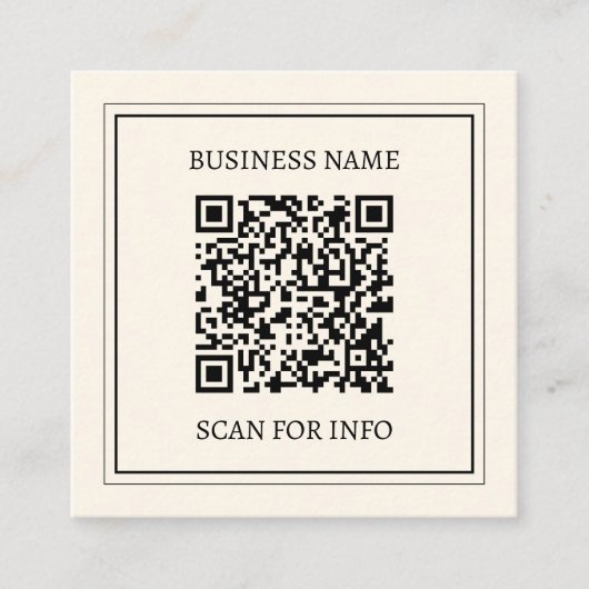 Direct Creëer een scanbare QR-code voor bedrijven Vierkante Visitekaartje (Voorkant)