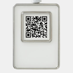 Direct Creëer QR-code (door uw URL in te voeren) Verzilverd Kader Ornament