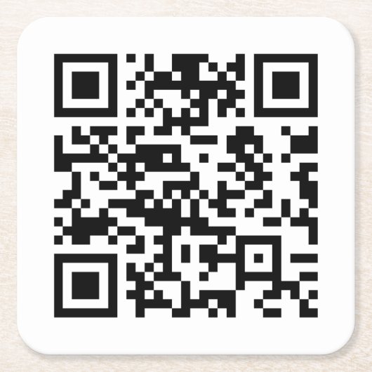 Direct Creëer QR-code (door uw URL in te voeren) Vierkante Kartonnen Onderzetter (Voorkant)