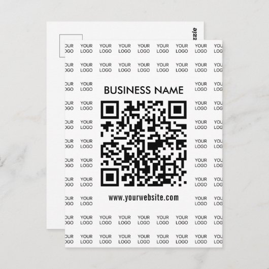 Direct Creëer scanbare QR-code en Logo-patroon Briefkaart (Voorkant / Achterkant)