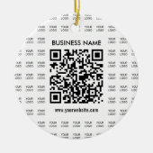 Direct Creëer scanbare QR-code en Logo-patroon Keramisch Ornament (Voorkant)