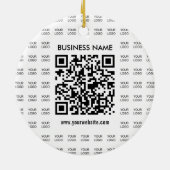 Direct Creëer scanbare QR-code en Logo-patroon Keramisch Ornament (Achterkant)