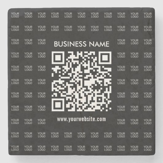 Direct Creëer scanbare QR-code en Logo-patroon Stenen Onderzetter (Voorkant)