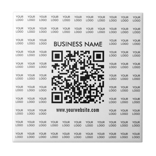 Direct Creëer scanbare QR-code en Logo-patroon Tegeltje (Voorkant)