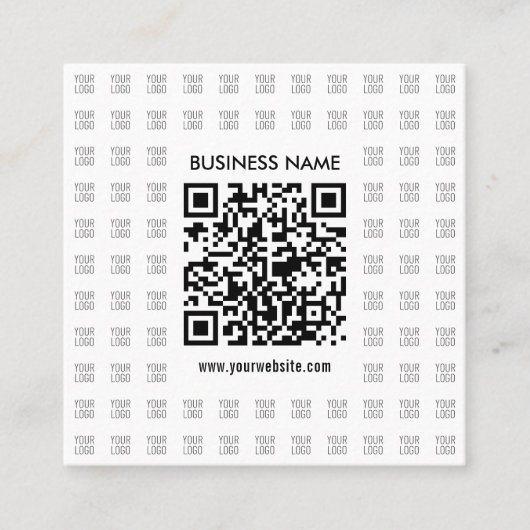Direct Creëer scanbare QR-code en Logo-patroon Vierkante Visitekaartje (Voorkant)
