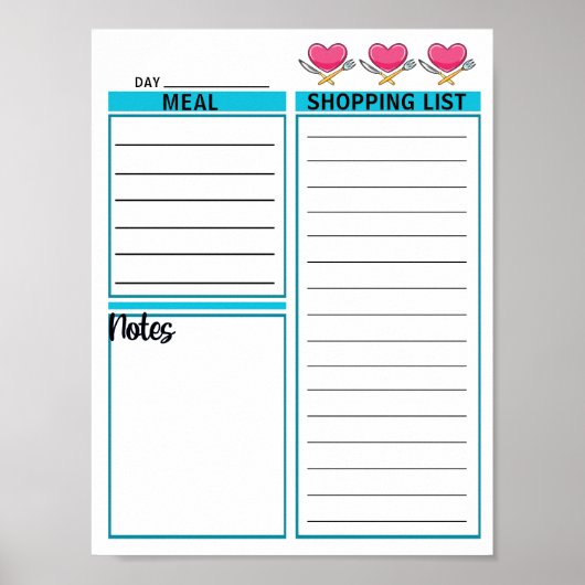 Direct downloaden Daily Planner Sheet Poster (Voorkant)