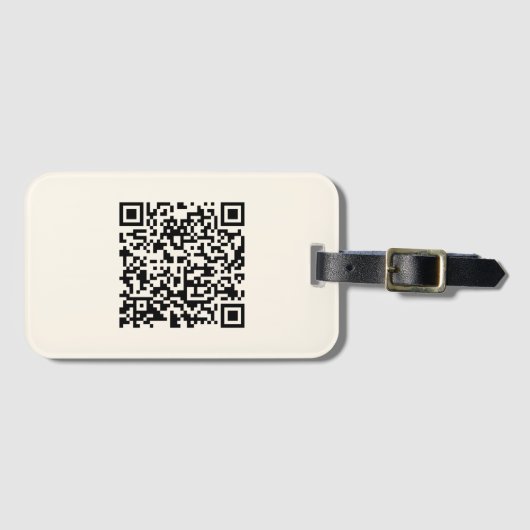 Direct een QR-code Creëer | Bewerkbaar op wit Bagagelabel (Voorkant (horizontaal))