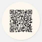 Direct een QR-code Creëer | Bewerkbaar op wit Ronde Sticker (Voorkant)
