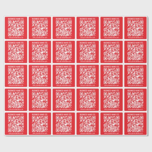 Direct je eigen QR-code Creëer | Bewerkbaar rood Cadeaupapier (Vlak)