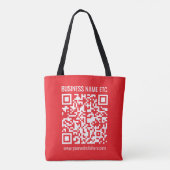 Direct je eigen QR-code Creëer | Bewerkbaar rood Draagtas (Achterkant)