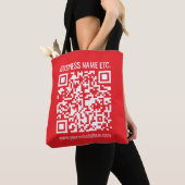 Direct je eigen QR-code Creëer | Bewerkbaar rood Draagtas (Dichtbij)
