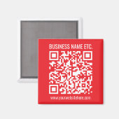Direct je eigen QR-code Creëer | Bewerkbaar rood Magneet (Voorkant / Achterkant)
