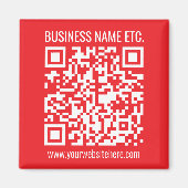 Direct je eigen QR-code Creëer | Bewerkbaar rood Magneet (Voorkant)