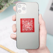 Direct je eigen QR-code Creëer | Bewerkbaar rood Sticker (Telefoon)