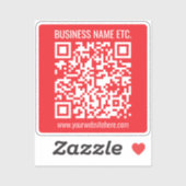 Direct je eigen QR-code Creëer | Bewerkbaar rood Sticker (Vel)