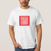 Direct je eigen QR-code Creëer | Bewerkbaar rood T-shirt (Voorkant)