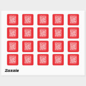 Direct je eigen QR-code Creëer | Bewerkbaar rood Vierkante Sticker (Vel)