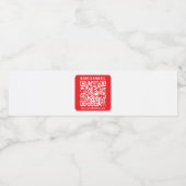 Direct je eigen QR-code Creëer | Bewerkbaar rood Waterfles Etiket (Enkel label)