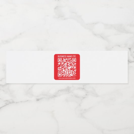 Direct je eigen QR-code Creëer | Bewerkbaar rood Waterfles Etiket (Enkel label)