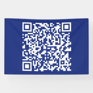 Direct URL ingevoerde QR-code Marineblauw Spandoek
