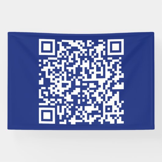 Direct URL ingevoerde QR-code | Marineblauw Spandoek (Horizontaal)