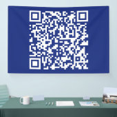Direct URL ingevoerde QR-code | Marineblauw Spandoek (Beurs)