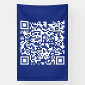 Direct URL ingevoerde QR-code | Marineblauw Spandoek (Verticaal)