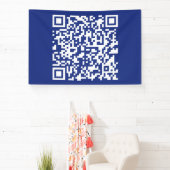 Direct URL ingevoerde QR-code | Marineblauw Spandoek (Insitu)