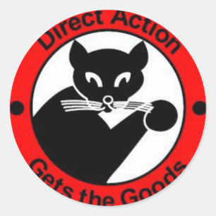 directe actie krijgt de goederensticker ronde sticker