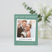 Directe camera Eucalyptus Green Wedding Briefkaart (Staand voorkant)