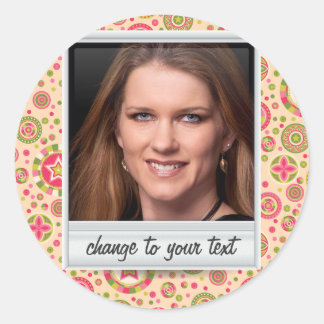Directe foto - fotoframe met patroon ronde sticker