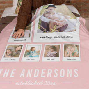 Directe Fotocollage Achtergrondkleur Bewerkbaar Fleece Deken