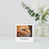 Directe fotostijl - Ginger Cat Vierkante Visitekaartje (Staand voorkant)