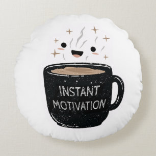Directe Motivatie – Mooie Kawaii Koffiekop Rond Kussen