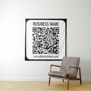 Directe QR-code (voer uw website-URL in om te wijz Wandkleed