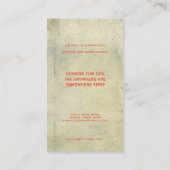 Directeur de restaurant chinois Carte de visite Dr (Dos)