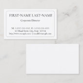 Directeur d'entreprise élégant carte de visite (Devant / Derrière)