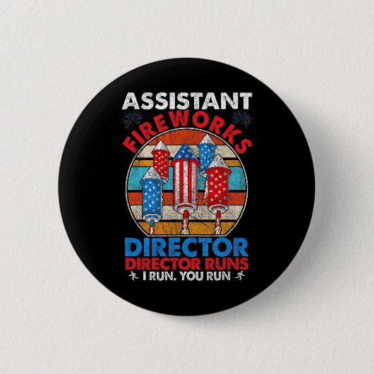 Directeur vuurwerk VS Onafhankelijkheidsdag juli Ronde Button 5,7 Cm (Voorkant)
