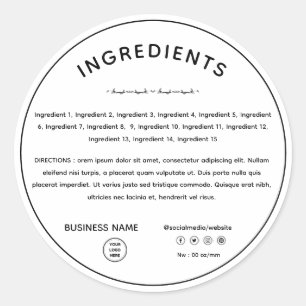 Direction des ingrédients avec Étiquette de produi
