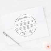 Direction des ingrédients avec Étiquette de produi (Enveloppe)