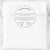 Direction des ingrédients avec Étiquette de produi (Sac)