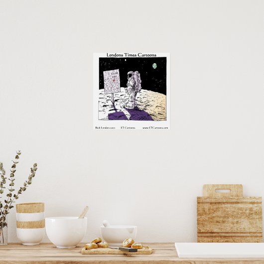 Directions On The Moon Funny Poster (Cuisine)
