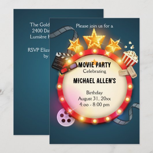 Director’s Cut Birthday Invitation  (Devant / Derrière)