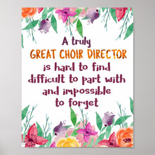 Dirigent Koorleraar Waarderingsgeschenk Poster