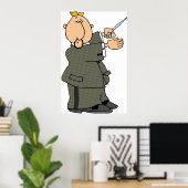 Dirigent van Cartoonmuziek met Dirigent Poster (Thuiskantoor)