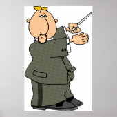 Dirigent van Cartoonmuziek met Dirigent Poster (Voorkant)