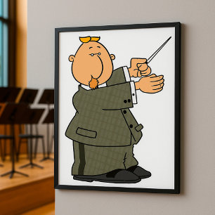 Dirigent van Cartoonmuziek met Dirigent Poster