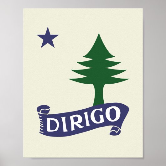 Dirigo / 1901 Maine Flag Framable Art Poster (Voorkant)