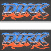 Dirk prénom nom graffiti autocollant sticker (Devant)
