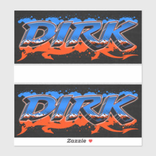 Dirk prénom nom graffiti autocollant sticker